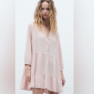 Zara Tiered Pink Dress NWOT
